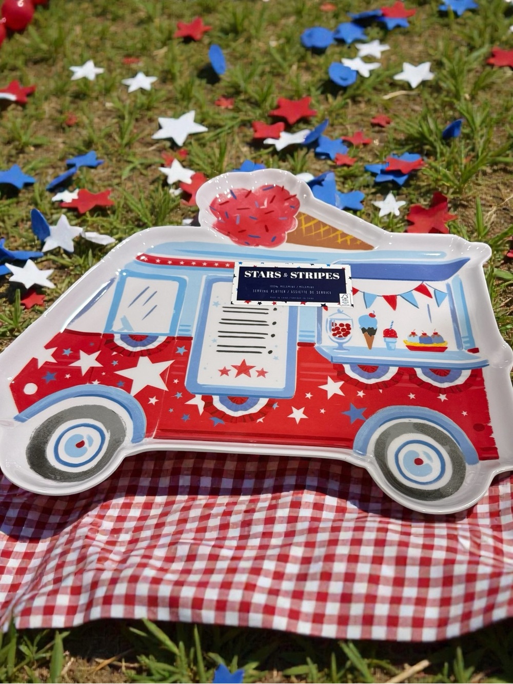 Stars and Stripes Red Ice Cream Truck Party Platter